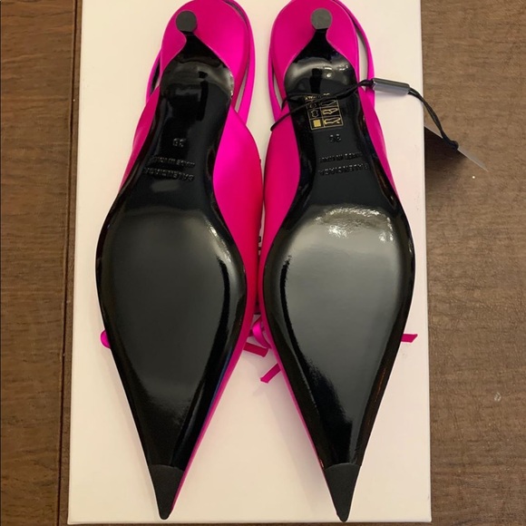 BALENCIAGA Fushia Knife Satin 40mm Slingback - Picture 4 of 4